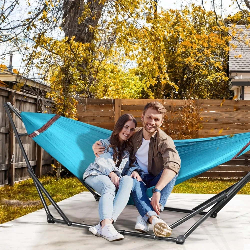 600lb Capacity 2 Persons Instant Set Up NO Screw Needed Foldable Portable Double Hammock with Stand & Carry Bag for Garden
600lb Capacity 2 Persons Instant Set Up NO Screw Needed Foldable Portable Double Hammock with Stand & Carry Bag for Garden