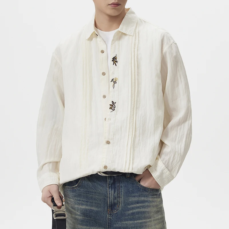 Business Vintage Embroidery Shirt Men Lightweight Long Sleeve Loose Casual Korean Fashion Commute Shirt Blouses
Business Vintage Embroidery Shirt Men Lightweight Long Sleeve Loose Casual Korean Fashion Commute Shirt Blouses