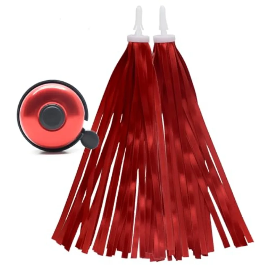 Red Bike Bell Red Bike Streamers Ribbon Bicycle Tassels for Bike Handlebar Decorations
Red Bike Bell Red Bike Streamers Ribbon Bicycle Tassels for Bike Handlebar Decorations