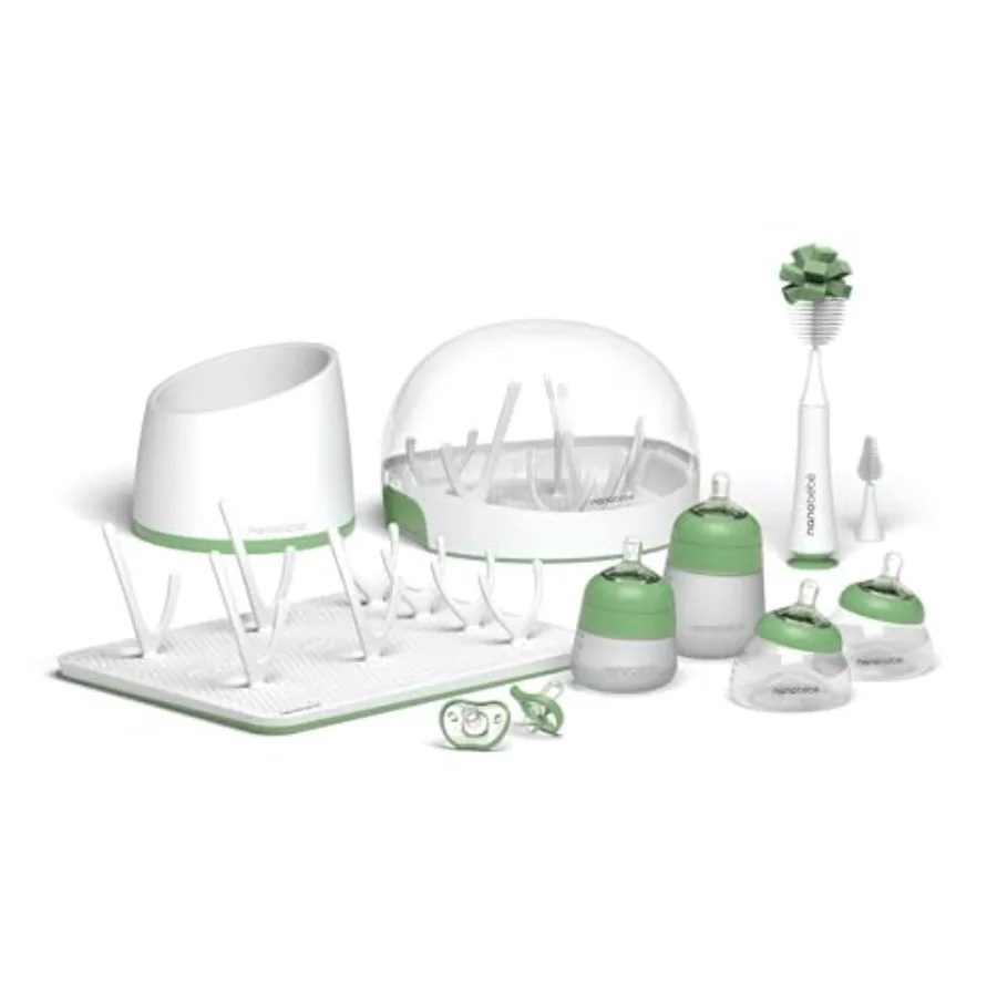 Baby bottle set for feeding: silicone white and blue anti-colic design with sterilizer drying rack pacifiers and warmer
Baby bottle set for feeding: silicone white and blue anti-colic design with sterilizer drying rack pacifiers and warmer