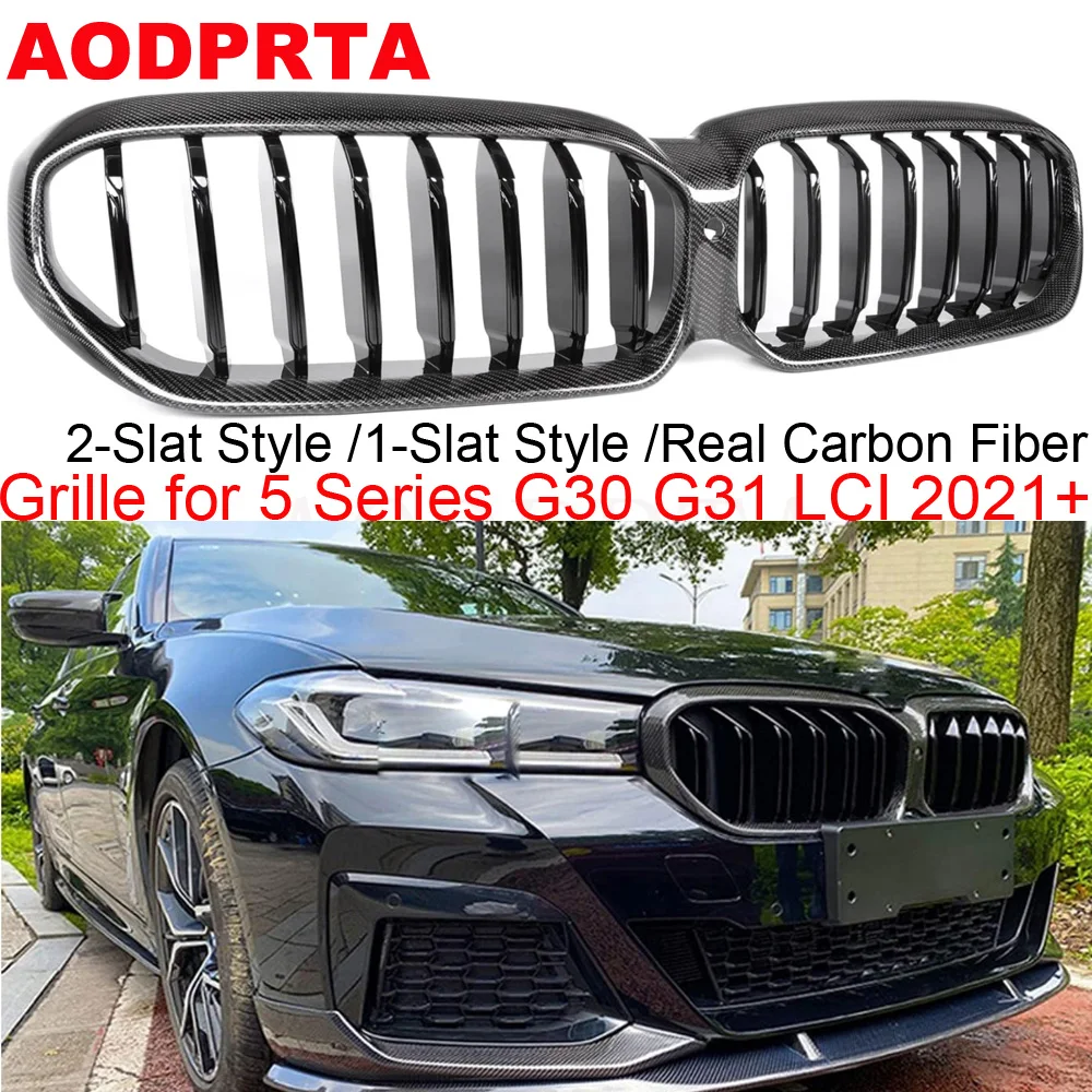 Real Carbon Fiber Front Bumper Grille Grid Hood for BMW 5 Series G30 G31 LCI 2021+ 530i 540i 1-Slat
Real Carbon Fiber Front Bumper Grille Grid Hood for BMW 5 Series G30 G31 LCI 2021+ 530i 540i 1-Slat