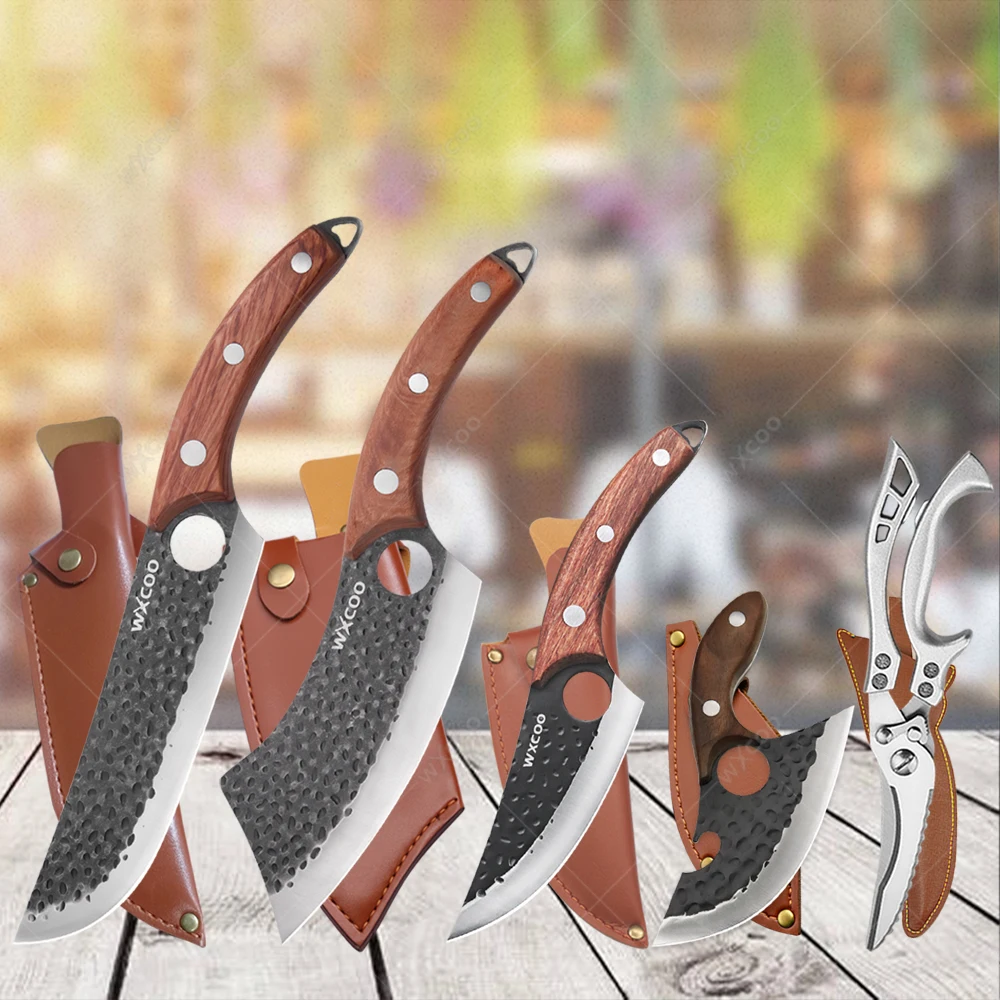 WXCOO Stainless Steel Kitchen Chef Knife Set Hand Forged Utility Kitchen Butcher Boning Knife Fruit Paring Meat Cleaver
WXCOO Stainless Steel Kitchen Chef Knife Set Hand Forged Utility Kitchen Butcher Boning Knife Fruit Paring Meat Cleaver