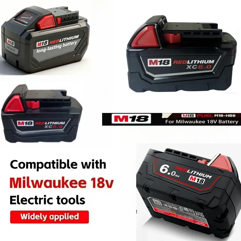 Milwaukee M18 18V 6.0/8.0/12.0Ah Battery Designed For Pros No Memory Effect Long Lasting For All M18 Cordless Tools
Milwaukee M18 18V 6.0/8.0/12.0Ah Battery Designed For Pros No Memory Effect Long Lasting For All M18 Cordless Tools
