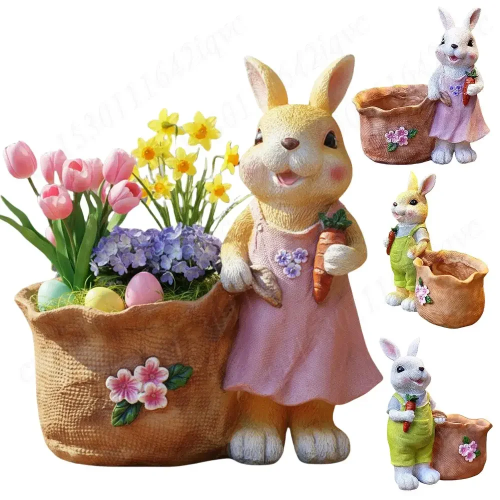 Кашпо из смолы в виде кролика с морковкой, многоразовое, забавное, пасхальное, декоративное украшение, мультяшный животный, для суккулентов, уличный держатель
Кашпо из смолы в виде кролика с морковкой, многоразовое, забавное, пасхальное, декоративное украшение, мультяшный животный, для суккулентов, уличный держатель