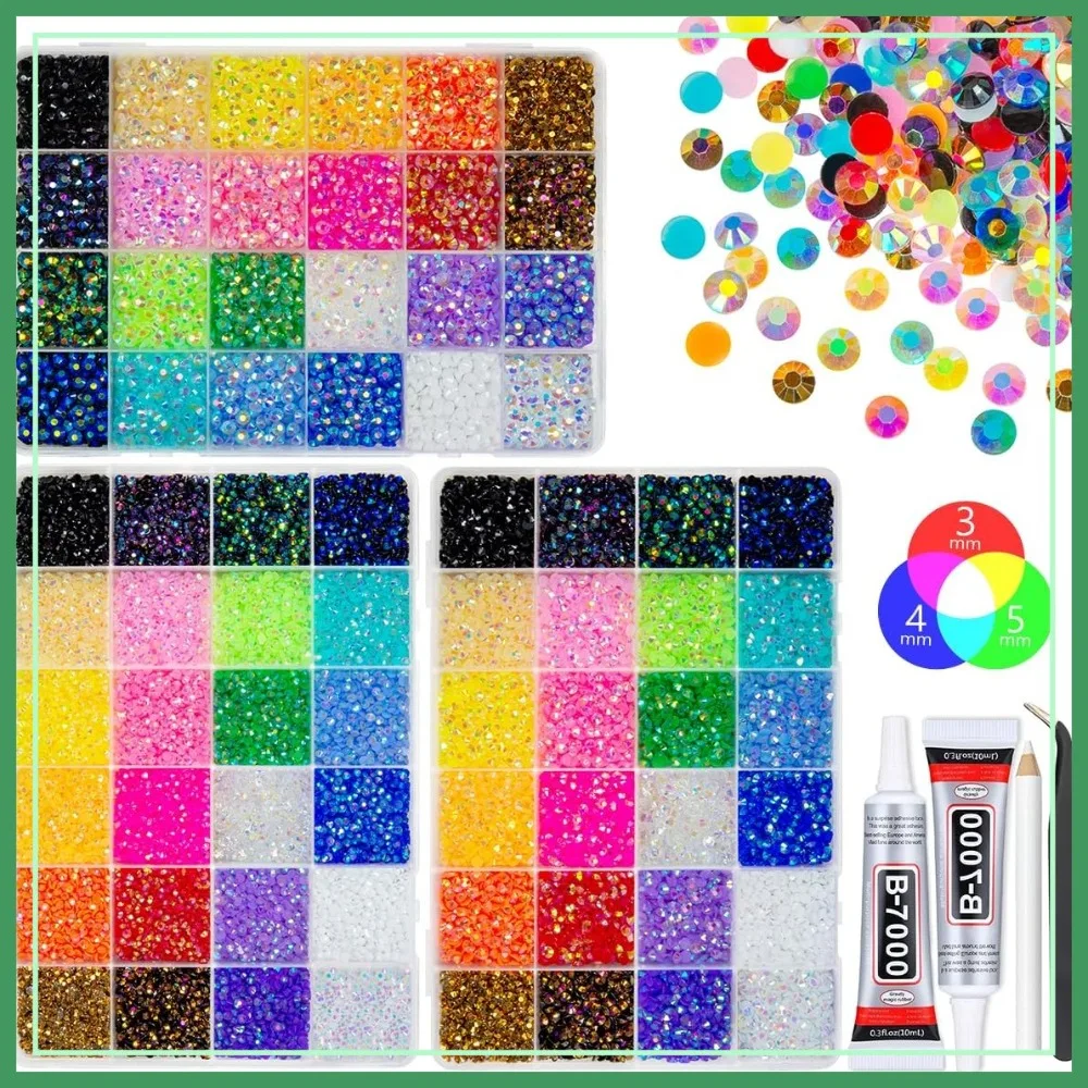 3 Boxes 24 Colors 3mm 4mm 5mm Jelly Resin Rhinestones Flatback Gems for Nails Face Makeup Crafting DIY
3 Boxes 24 Colors 3mm 4mm 5mm Jelly Resin Rhinestones Flatback Gems for Nails Face Makeup Crafting DIY