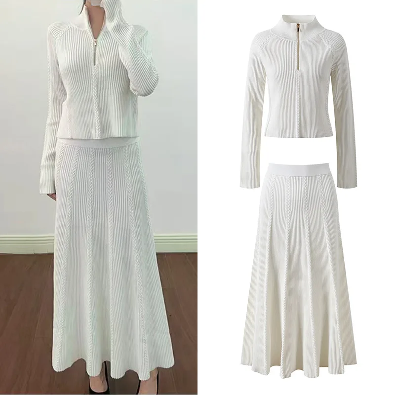 【CHUJIE】2025 осень/зима, вязаный топ с белой молнией и круглым вырезом во французском стиле + комплект длинной юбки с высокой талией
【CHUJIE】2025 осень/зима, вязаный топ с белой молнией и круглым вырезом во французском стиле + комплект длинной юбки с высокой талией