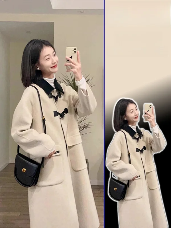 Женское шерстяное пальто больших размеров Ele Plus Size, приталенное, двустороннее, весенне-осеннее, модное, во французском стиле, прямого кроя
Женское шерстяное пальто больших размеров Ele Plus Size, приталенное, двустороннее, весенне-осеннее, модное, во французском стиле, прямого кроя