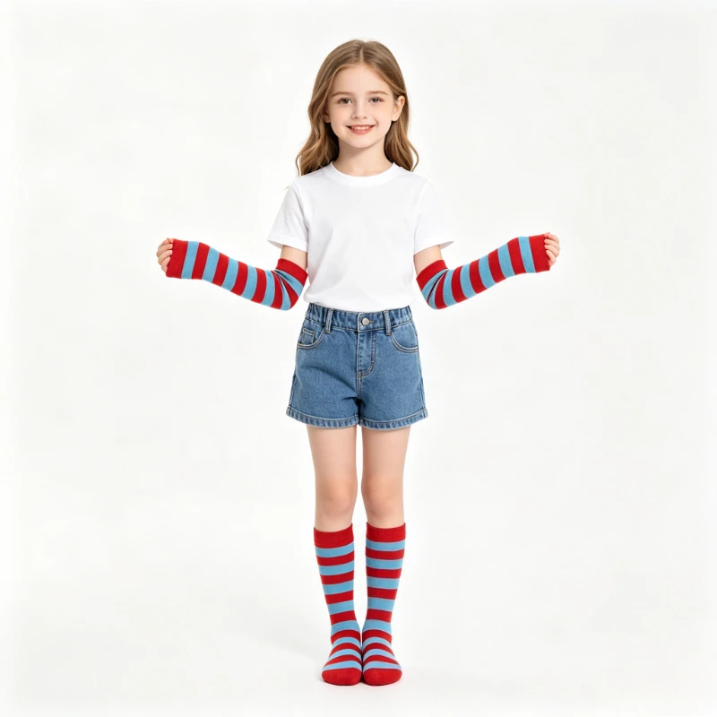 Child Classic Striped Over Knee Socks Arm Warmers Set, Soft Breathable Cosplay Props Halloween Role Play Outfit for Girls Boys
Child Classic Striped Over Knee Socks Arm Warmers Set, Soft Breathable Cosplay Props Halloween Role Play Outfit for Girls Boys