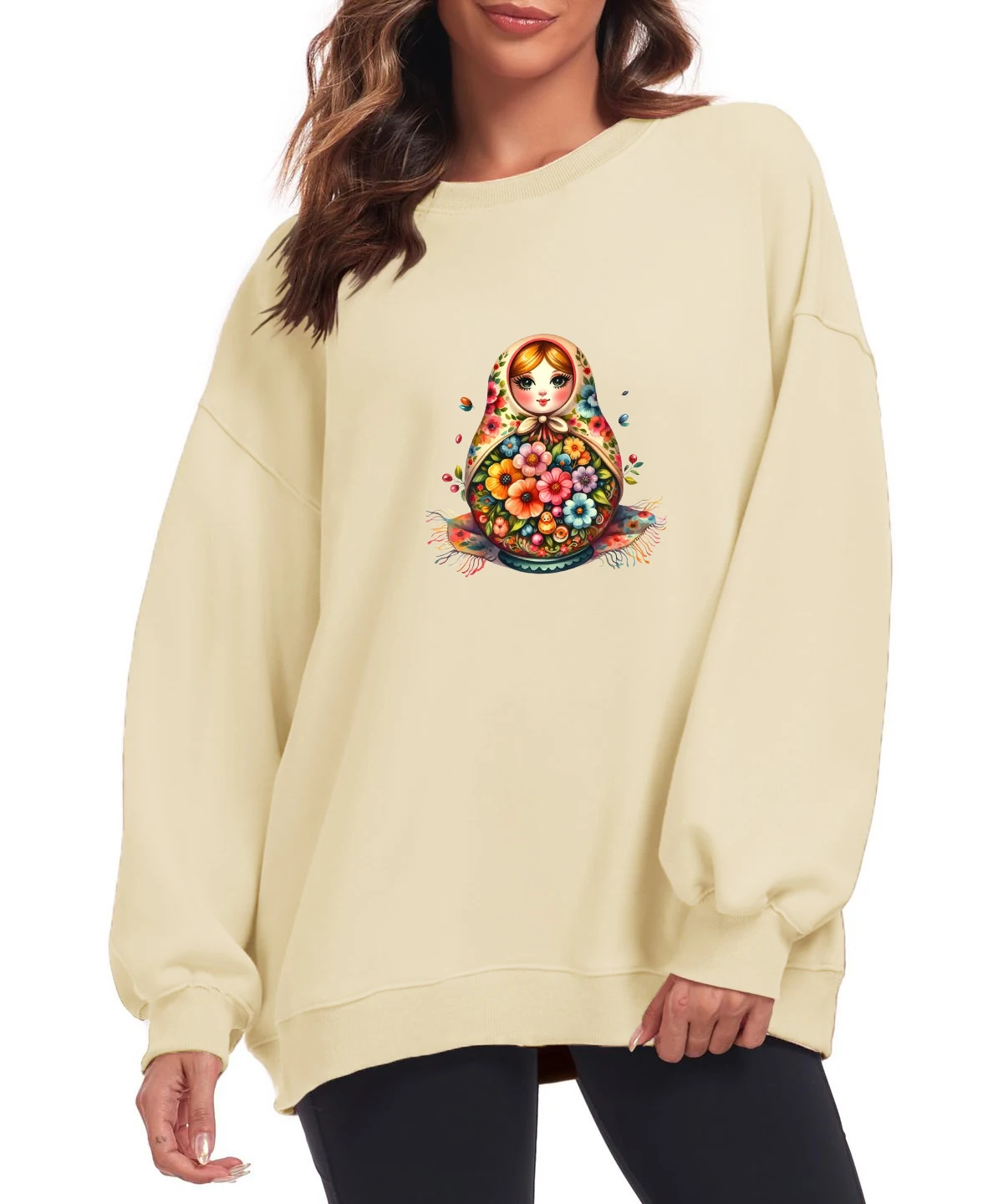 Round Neck Women Sweatshirt Velvet Winter Casual Matryoshka Doll Printed Pattern Pullovers Woman Clothes Casual T-Shirts Tops
Round Neck Women Sweatshirt Velvet Winter Casual Matryoshka Doll Printed Pattern Pullovers Woman Clothes Casual T-Shirts Tops