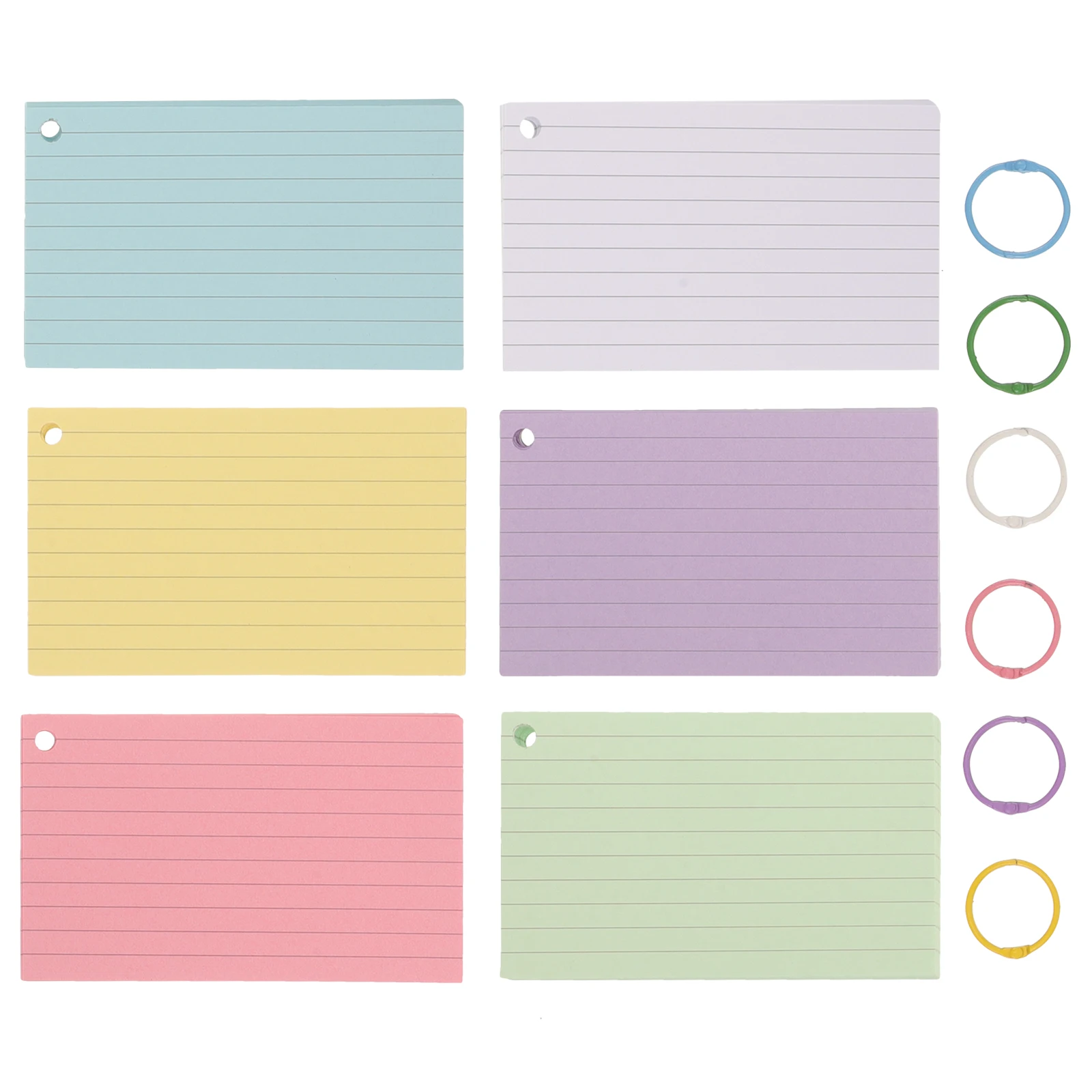 1 set Colored Index Cards 60 Pages Hole Punch Note Cards Blank Flashcards Lined Memo Pad Study Paper Portable Office Supplies
1 set Colored Index Cards 60 Pages Hole Punch Note Cards Blank Flashcards Lined Memo Pad Study Paper Portable Office Supplies