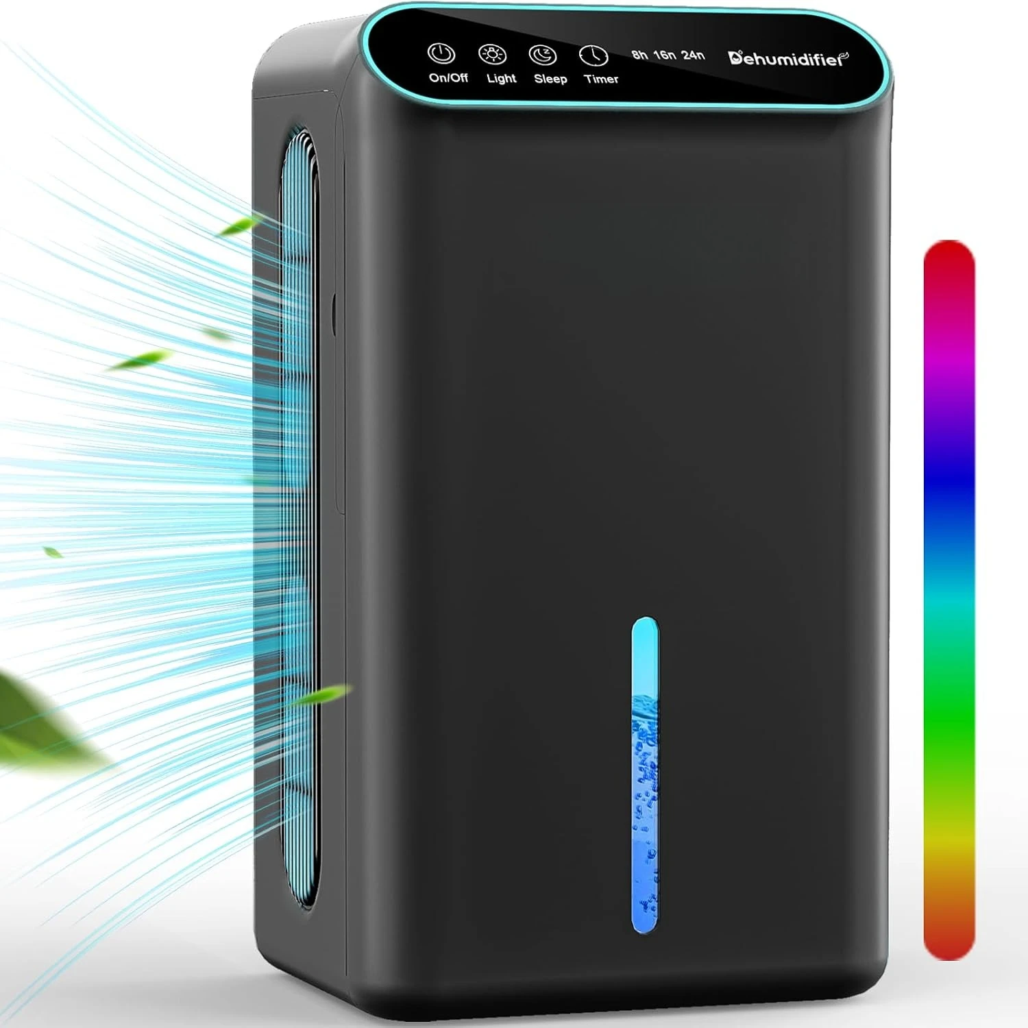 Dehumidifier, 86 OZ (800 Sq.ft), Dehumidifier for Bedroom with Essential Oil Diffuser, 7 Color LED Light, 24H Timer, Auto Shut-off (Black)
Dehumidifier, 86 OZ (800 Sq.ft), Dehumidifier for Bedroom with Essential Oil Diffuser, 7 Color LED Light, 24H Timer, Auto Shut-off (Black)