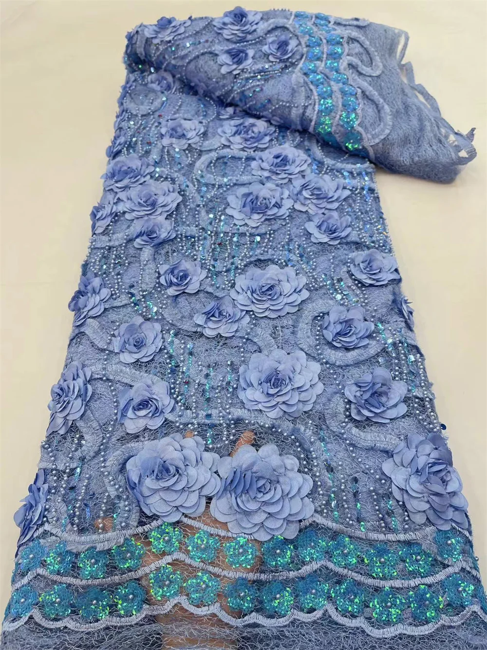 Latest Lace Fabric High Quality 2024 African Lace Fabric Sky Blue 3d Embroidered Tulle Lace Fabric Luxury Evening Dresses 2024-2
Latest Lace Fabric High Quality 2024 African Lace Fabric Sky Blue 3d Embroidered Tulle Lace Fabric Luxury Evening Dresses 2024-2