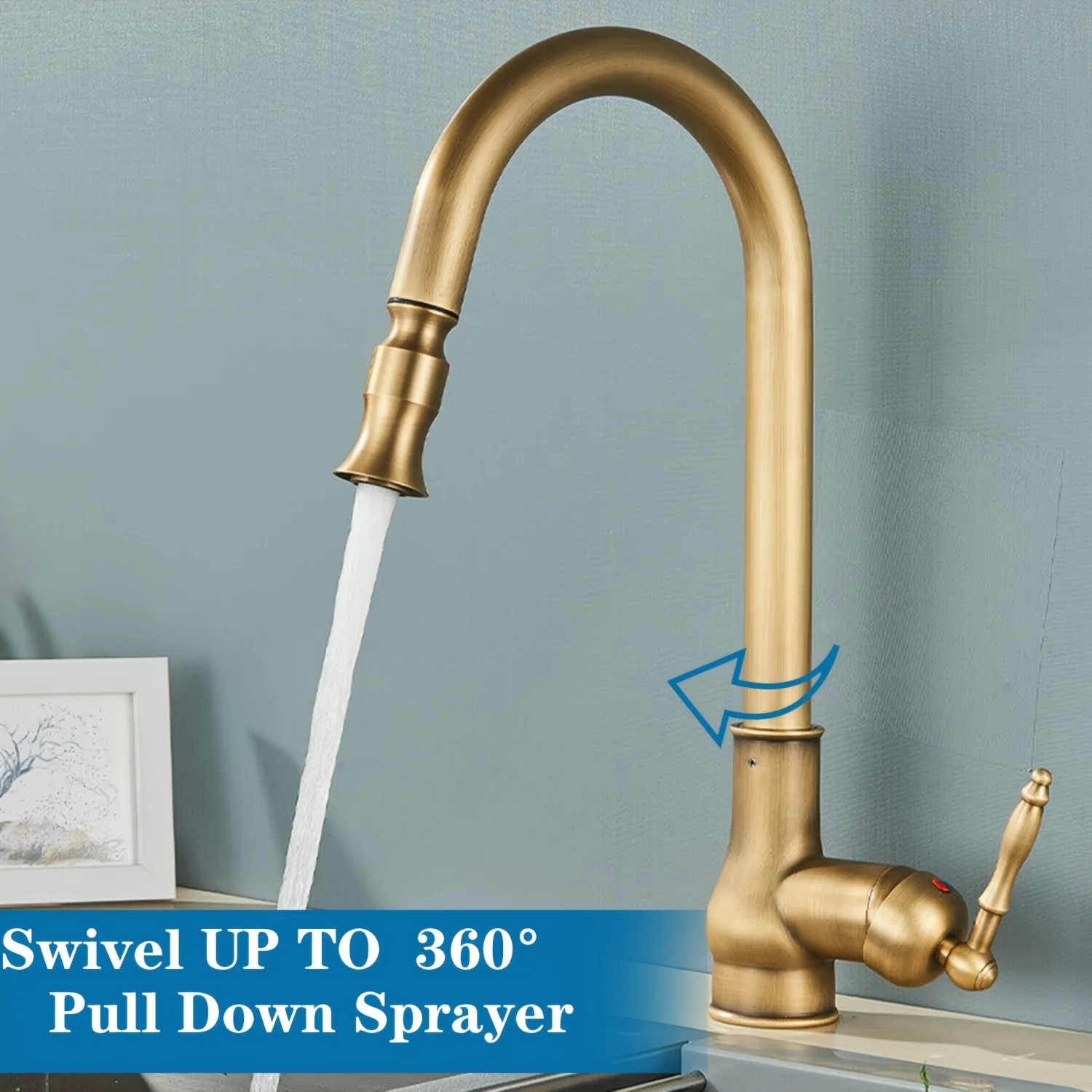 Antique Brass Kitchen Sink Faucet Single Handle Single Hole Swivel Pull-Out Kitchen Mixer Tap
Antique Brass Kitchen Sink Faucet Single Handle Single Hole Swivel Pull-Out Kitchen Mixer Tap