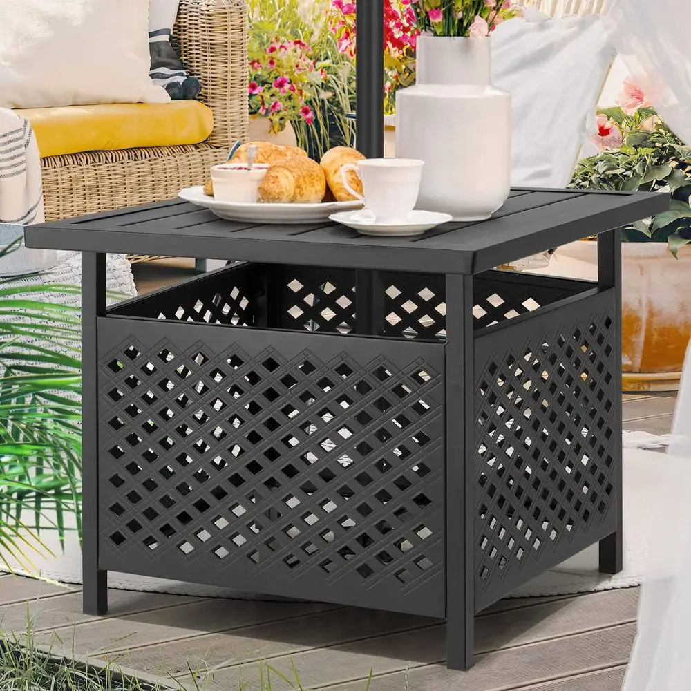 Outdoor Patio Side Table with Umbrella Hole, Deck Umbrella Base Stand, Small End Table for Patio Deals
Outdoor Patio Side Table with Umbrella Hole, Deck Umbrella Base Stand, Small End Table for Patio Deals