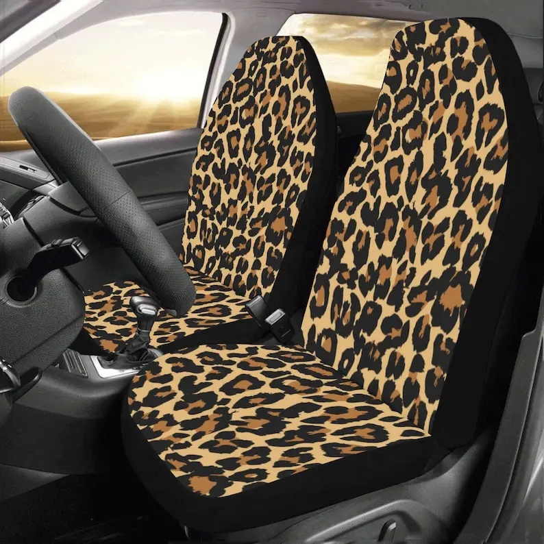 Leopard Car Seat Covers 2 pc, Animal Print Cheetah Pattern Front Seat Covers Cute Car SUV Seat Protector Accessory Decoration
Leopard Car Seat Covers 2 pc, Animal Print Cheetah Pattern Front Seat Covers Cute Car SUV Seat Protector Accessory Decoration