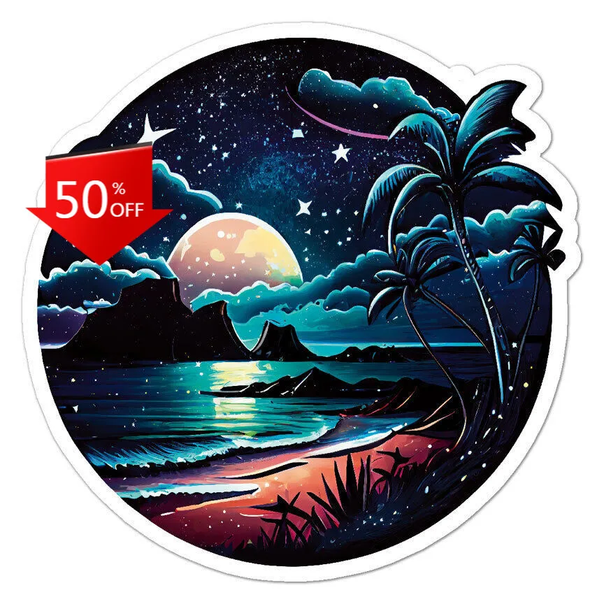 Tropical Beach Moon Cool Bumper Laptop Walls Camper Van Gift Aesthetic Retro Vintage Funny
Tropical Beach Moon Cool Bumper Laptop Walls Camper Van Gift Aesthetic Retro Vintage Funny