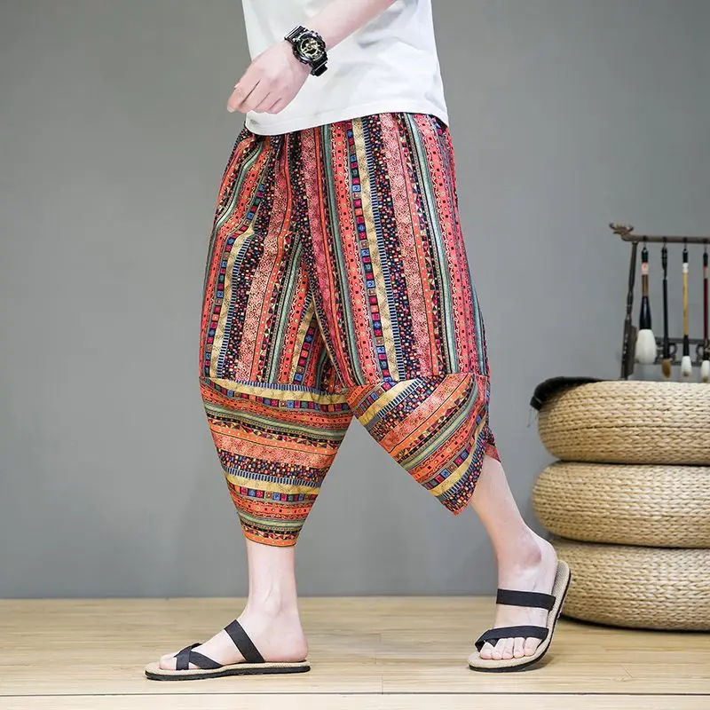 2026 Cropped pants men's summer ethnic print casual pants loose wide-leg pants large size
2026 Cropped pants men's summer ethnic print casual pants loose wide-leg pants large size