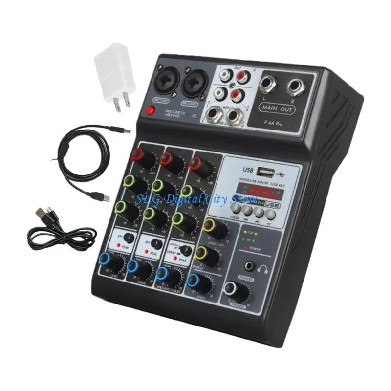 U75B Professional 4 Input Mixer Bluetooth-compatible and USB for PC DJ Recording
U75B Professional 4 Input Mixer Bluetooth-compatible and USB for PC DJ Recording