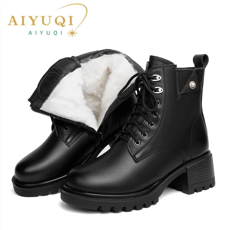 AIYUQI Ankle Boots Women Winter 2024 New Genuine Leather Natural Wool Warm Mom Boots Non-slip Large Size Women Snow Boots
AIYUQI Ankle Boots Women Winter 2024 New Genuine Leather Natural Wool Warm Mom Boots Non-slip Large Size Women Snow Boots