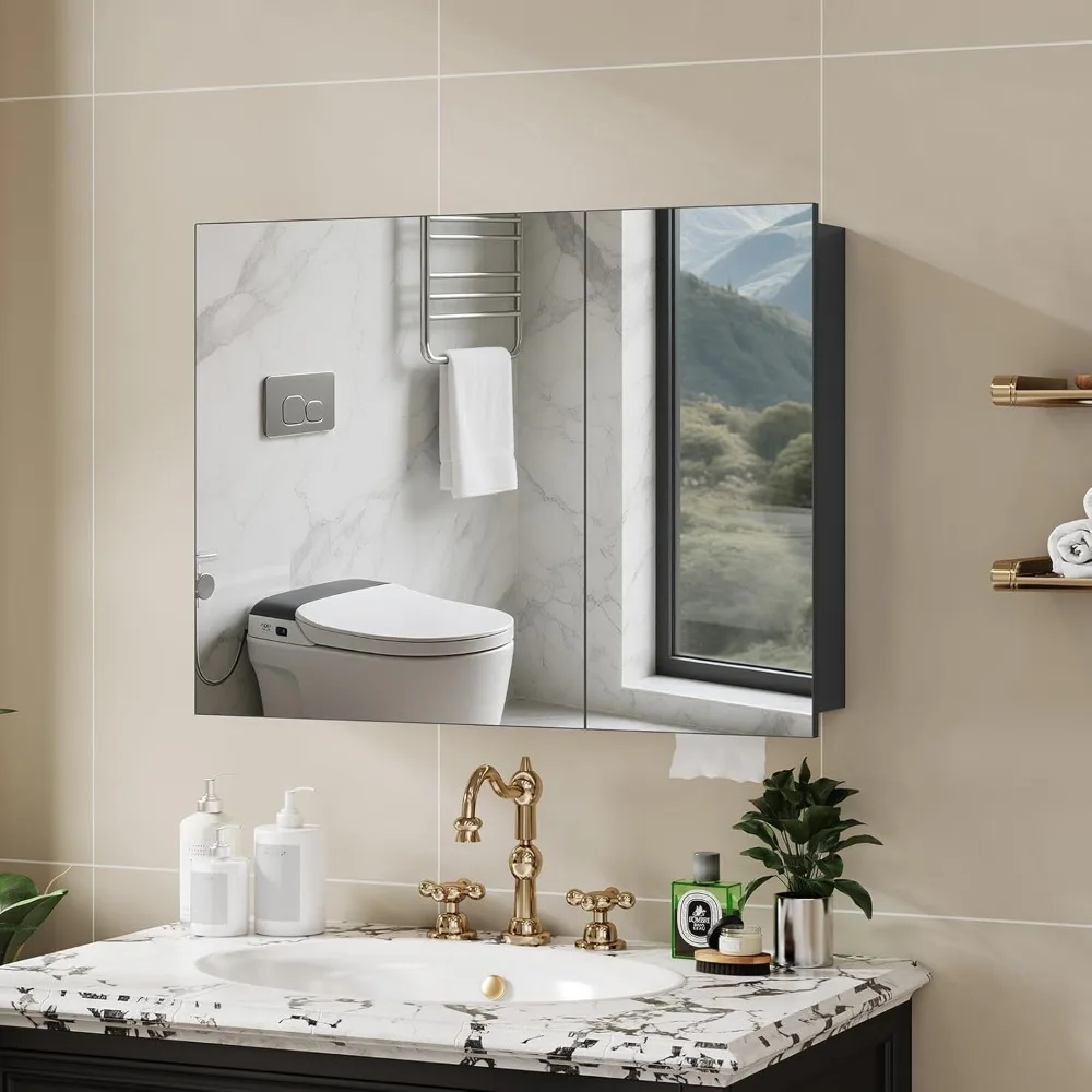 Medicine Cabinet with Mirror, 31''x24'' 2-Door Aluminum Bathroom Mirror with Storage Fully-Assembled , Customized
Medicine Cabinet with Mirror, 31''x24'' 2-Door Aluminum Bathroom Mirror with Storage Fully-Assembled , Customized