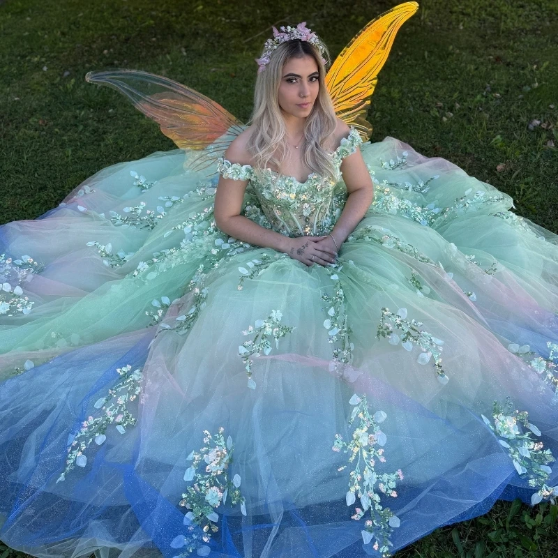 Shining Light Green Quinceanera Dresses Off the Shoulder Flower Ball Gown Birthday Party Vestidos 15 Anos Princess Sweet 16 Girl
Shining Light Green Quinceanera Dresses Off the Shoulder Flower Ball Gown Birthday Party Vestidos 15 Anos Princess Sweet 16 Girl