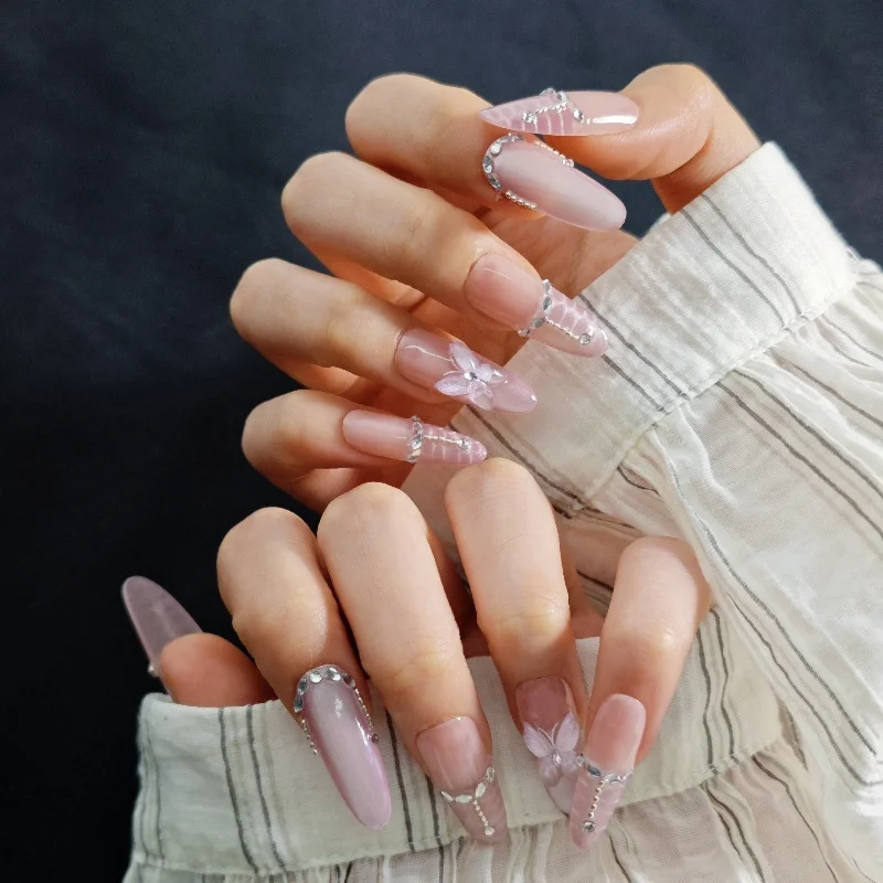 10PCS Sweet Purple Cat Eye Long Oval False Nail Art with 3D Butterfly Diamond Handmade French Press on Nails Full Cover Wearable
10PCS Sweet Purple Cat Eye Long Oval False Nail Art with 3D Butterfly Diamond Handmade French Press on Nails Full Cover Wearable