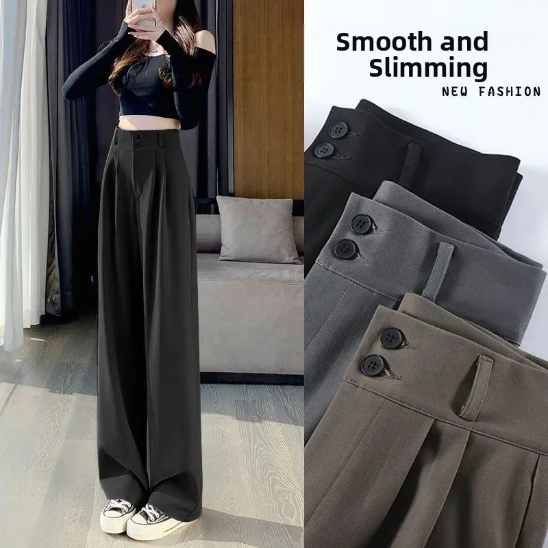 High Waist Straight Leg Suit Pants Women's Spring Autumn New Style Slimming Drapey Loose Wide Leg Casual Trousers
High Waist Straight Leg Suit Pants Women's Spring Autumn New Style Slimming Drapey Loose Wide Leg Casual Trousers