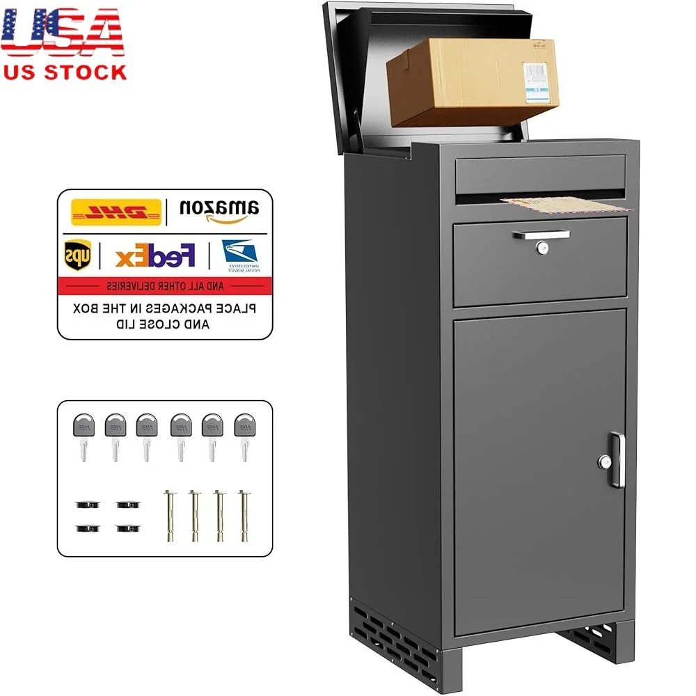 Durable Outdoor Package Delivery Box Lockable Anti-Theft Mailbox Weatherproof Secure Storage Parcels and Letters
Durable Outdoor Package Delivery Box Lockable Anti-Theft Mailbox Weatherproof Secure Storage Parcels and Letters