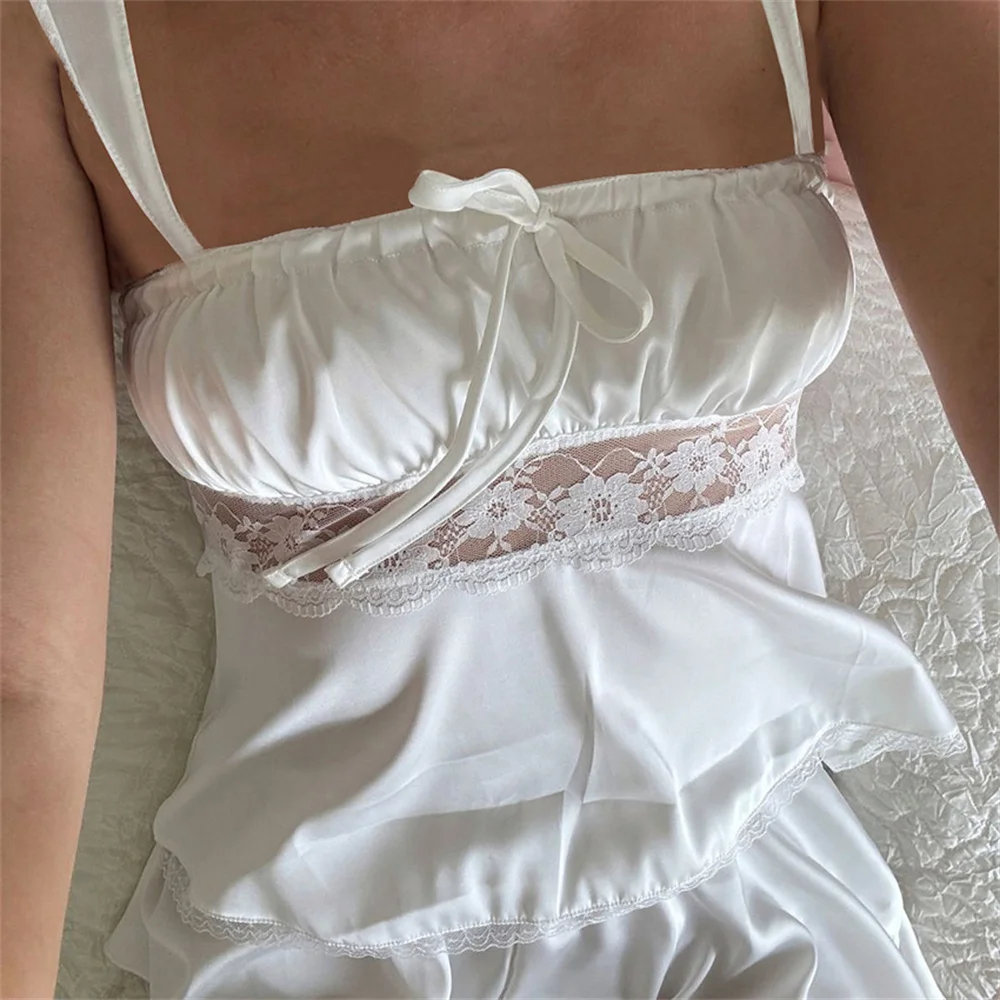 Summer Sexy Lace White Pajamas Embroidery Spaghetti Strap Vest With Wide Leg Shorts 2 Piece Sets Home Hollow Out Sleepwear
Summer Sexy Lace White Pajamas Embroidery Spaghetti Strap Vest With Wide Leg Shorts 2 Piece Sets Home Hollow Out Sleepwear