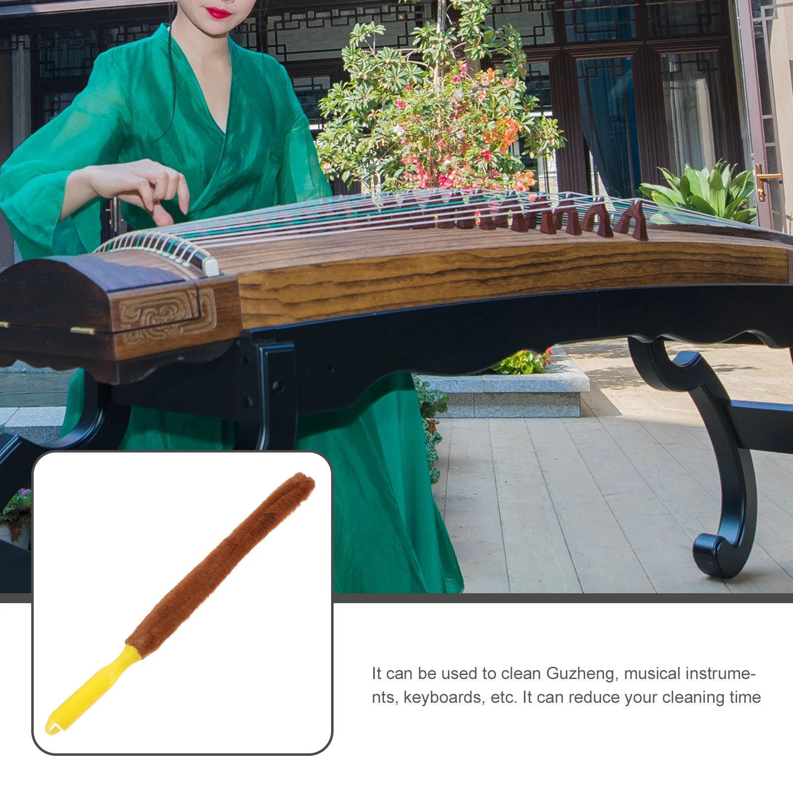 Guzheng Cleaning Brush with Hook Soft Lint Fluff Musical Instrument Accessories Brown Handle Easy Storage Dust Removal
Guzheng Cleaning Brush with Hook Soft Lint Fluff Musical Instrument Accessories Brown Handle Easy Storage Dust Removal