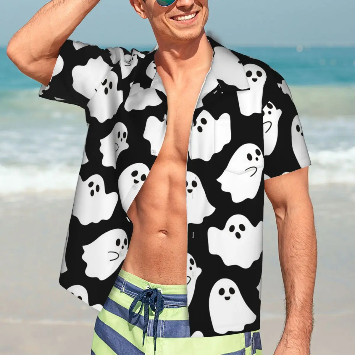 Spooky Ghost Halloween Cartoon Pattern Hawaiian Shirts Funny Men Short Sleeve Shirt for Summer Beach Men's Lapel Tops
Spooky Ghost Halloween Cartoon Pattern Hawaiian Shirts Funny Men Short Sleeve Shirt for Summer Beach Men's Lapel Tops