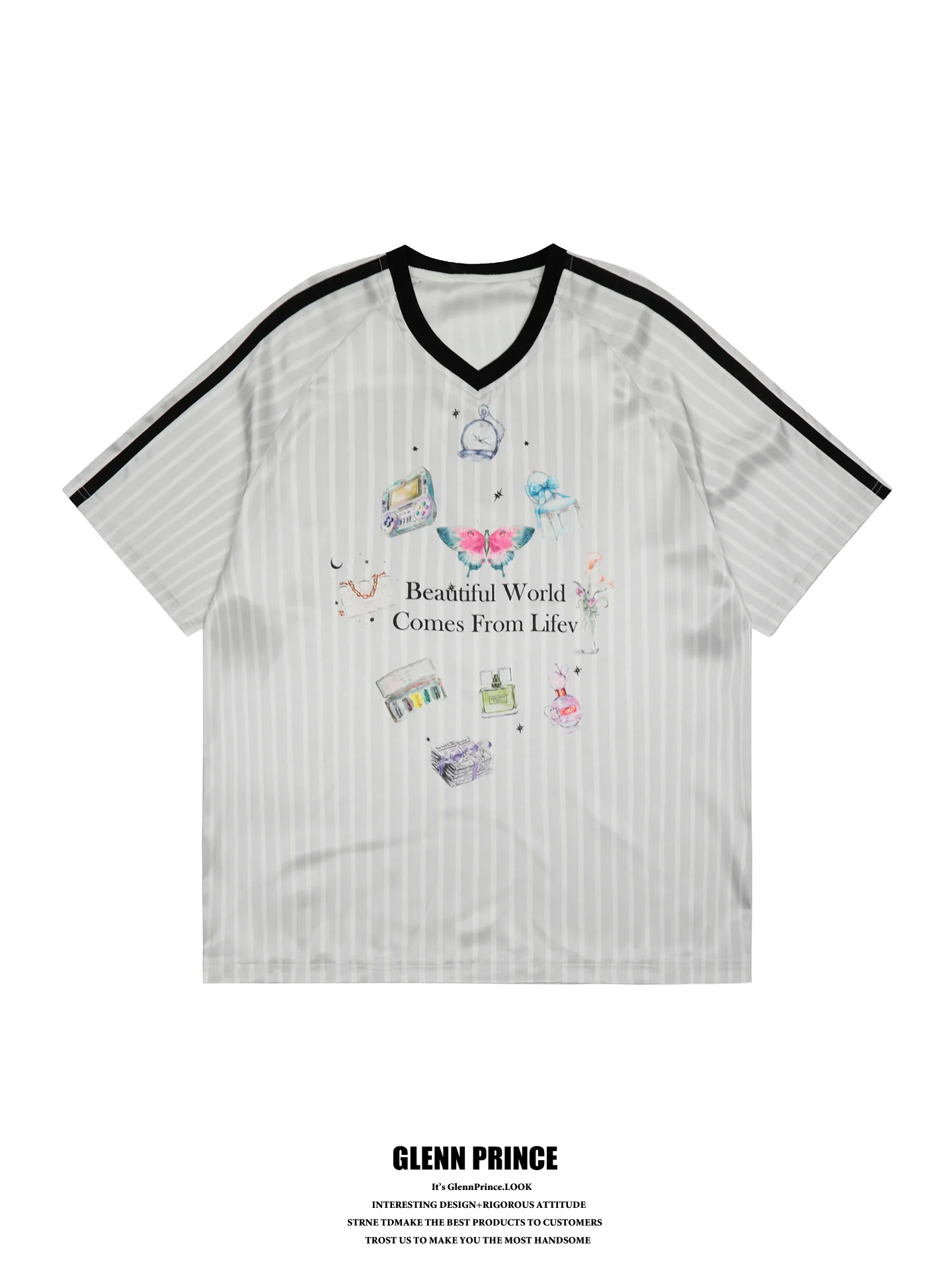 GPstudio American Retro Fun Pattern Printed Sports Short Sleeve T-Shirt Unisex Summer V-neck Jersey Style Ball Shirt
GPstudio American Retro Fun Pattern Printed Sports Short Sleeve T-Shirt Unisex Summer V-neck Jersey Style Ball Shirt