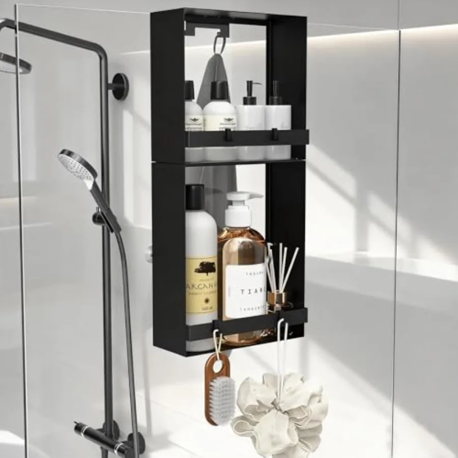 Over the Glass Shower Caddy Hanging, 2 Tier Stainless Steel Rustproof Shower Organizer Over Door with Removeable 4 Hooks and 2
Over the Glass Shower Caddy Hanging, 2 Tier Stainless Steel Rustproof Shower Organizer Over Door with Removeable 4 Hooks and 2