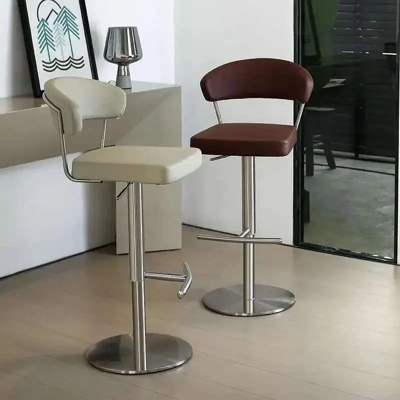 American Stainless Steel Bar Chairs Home Lifting High Bar Stools Modern Simple Rotating Dining Chairs for Kitchen Bar Furniture
American Stainless Steel Bar Chairs Home Lifting High Bar Stools Modern Simple Rotating Dining Chairs for Kitchen Bar Furniture