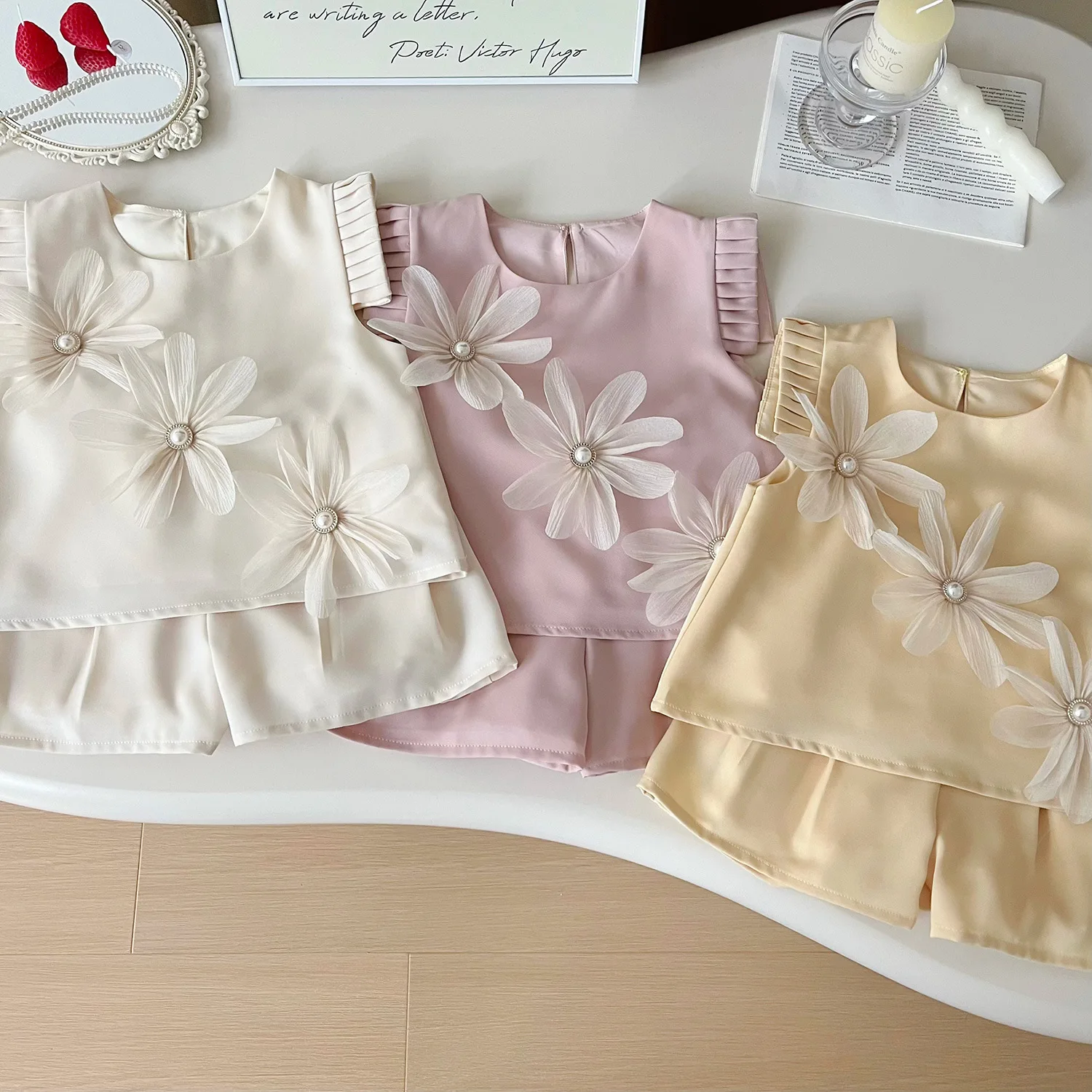 Children's Sets For Girls Summer Cute Flowers Flying Sleeve T-Shirt+Shorts Toddler 2PCS Casual Outfits Sets Baby Kids Clothing
Children's Sets For Girls Summer Cute Flowers Flying Sleeve T-Shirt+Shorts Toddler 2PCS Casual Outfits Sets Baby Kids Clothing