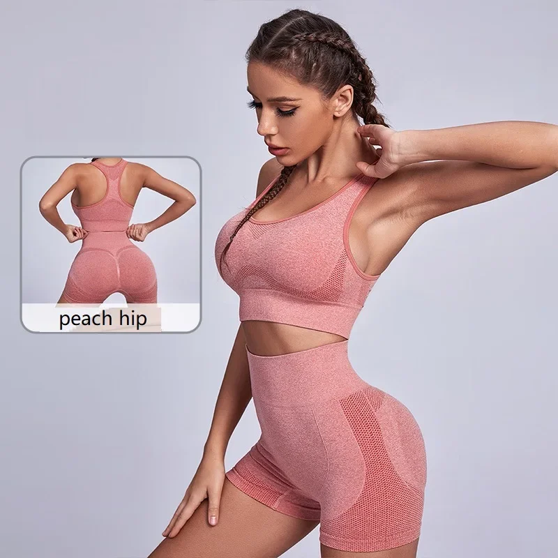 Seamless Bra Crop Tops Sports Suits Fitness Gym Yoga Clothing Set Women's Running Shorts Sports 2 Piece Sets Womens Outfits
Seamless Bra Crop Tops Sports Suits Fitness Gym Yoga Clothing Set Women's Running Shorts Sports 2 Piece Sets Womens Outfits