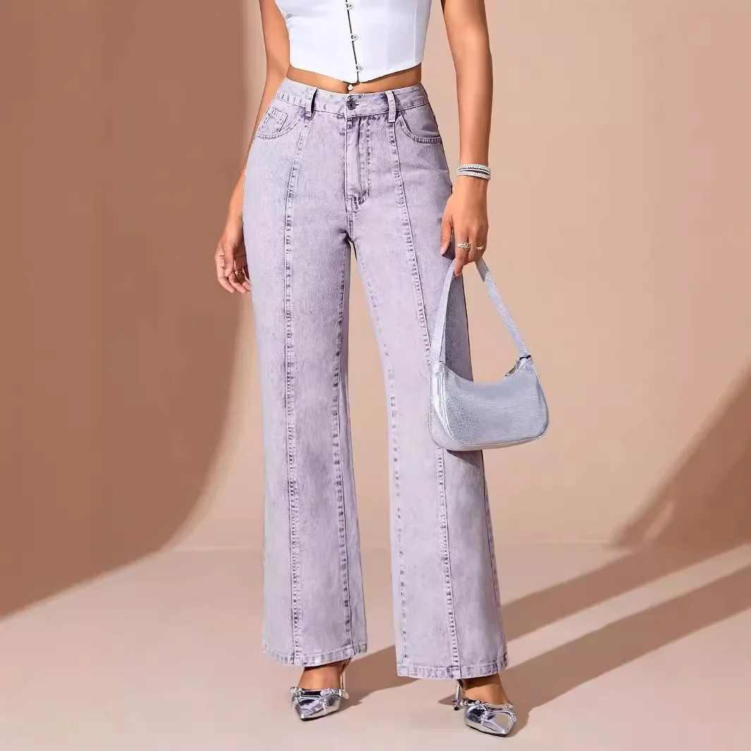 Spliced Distressed Ankle Length Straight Pants Women Jeans Zipper Fly Washed Jean Pockets Loose Fit High Waist Casual 2025
Spliced Distressed Ankle Length Straight Pants Women Jeans Zipper Fly Washed Jean Pockets Loose Fit High Waist Casual 2025