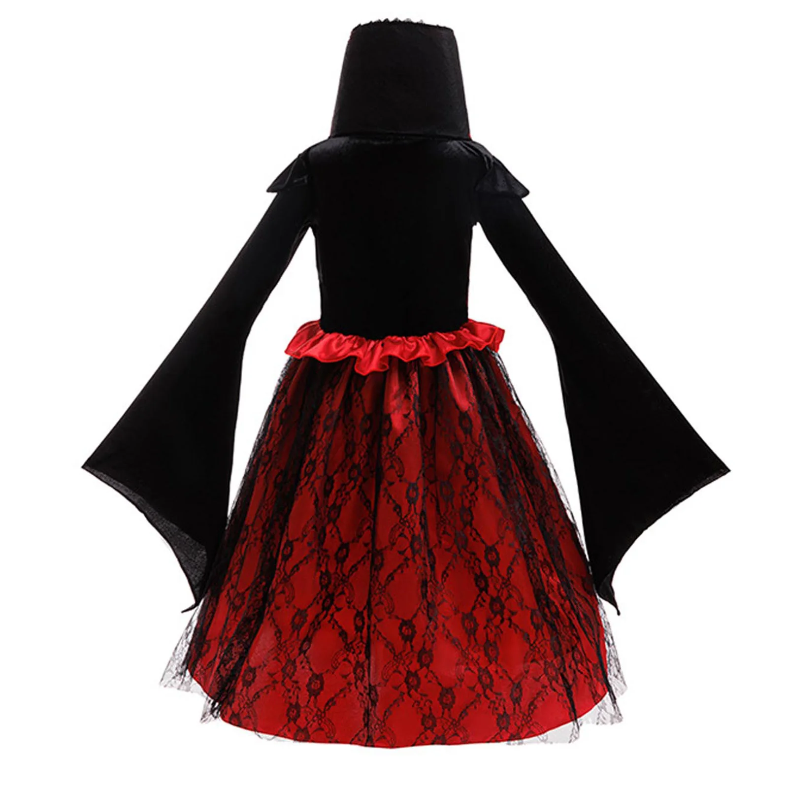 Kids Girls Royal Vampire Cosplay Costume Stand-Up Collar Long Bell Sleeve Cross Lace-Up Design Waist Ruffled Gothic Party Dress
Kids Girls Royal Vampire Cosplay Costume Stand-Up Collar Long Bell Sleeve Cross Lace-Up Design Waist Ruffled Gothic Party Dress