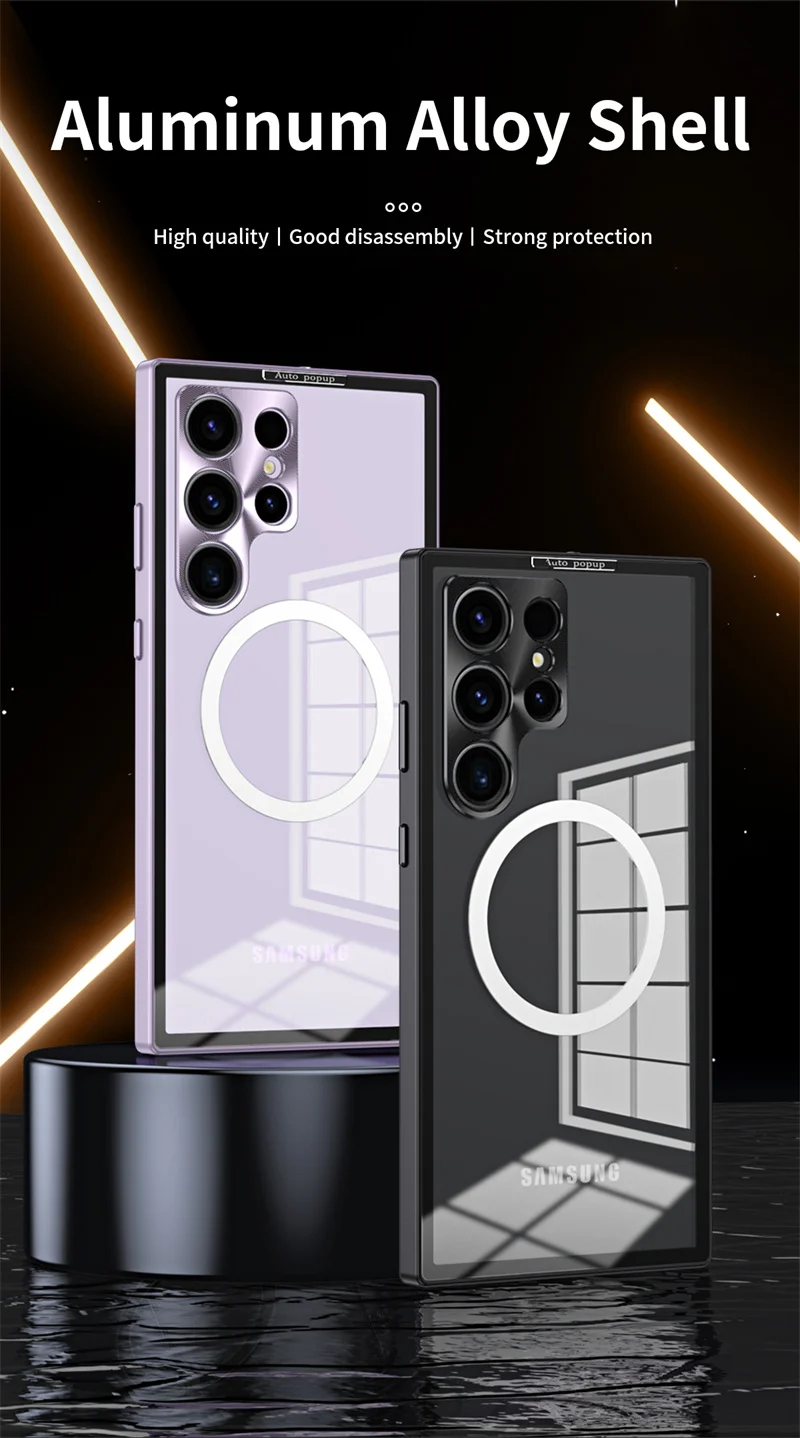 Magnetic Transparent Metal Border Phone Case For Samsung S 23 24 22 Plus Ultra Lens Protection Wireless Charging Phone Case
Magnetic Transparent Metal Border Phone Case For Samsung S 23 24 22 Plus Ultra Lens Protection Wireless Charging Phone Case
