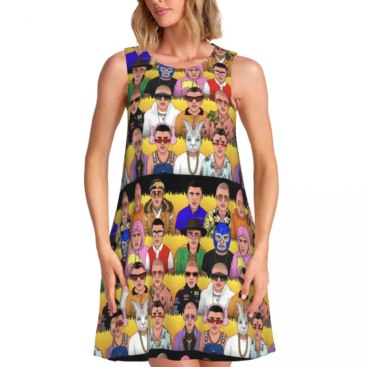 Женское платье без рукавов Bad B-Bunny на заказ, репер с 3D принтом для отпуска, путешествий, пляжные платья без рукавов, платье
Женское платье без рукавов Bad B-Bunny на заказ, репер с 3D принтом для отпуска, путешествий, пляжные платья без рукавов, платье