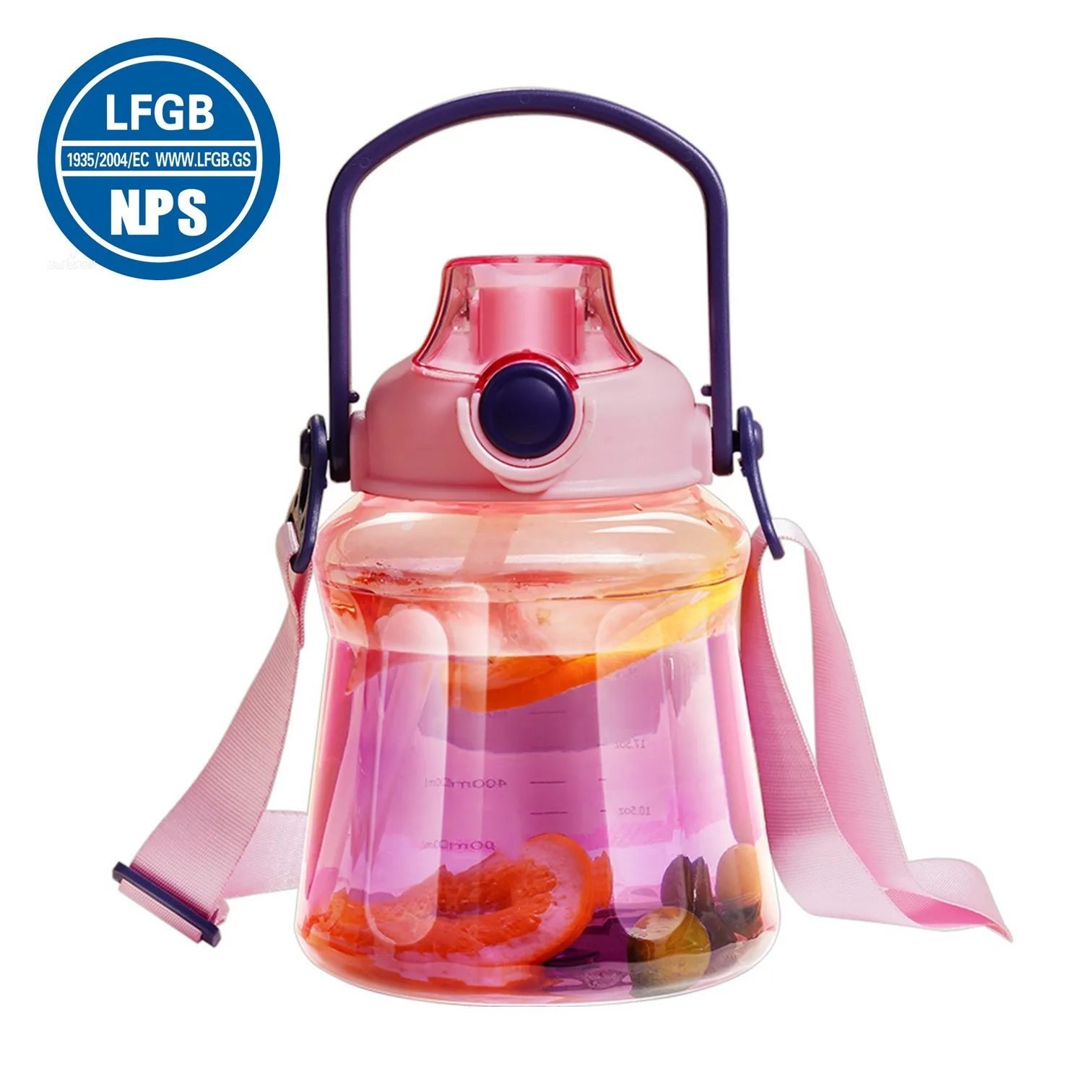 LFGB Certificated Tritan Sport Kettle Transparency Bottle with Silicone Straw and Widen Strap Water Cup for Baby and Fitness
LFGB Certificated Tritan Sport Kettle Transparency Bottle with Silicone Straw and Widen Strap Water Cup for Baby and Fitness