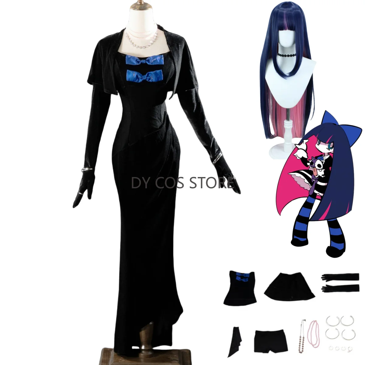 Anime Panty & Stocking with Garterbelt Stocking Anarchy Cosplay Costume Black Evening Dress Wig Woman Sexy Masked Ball Suit
Anime Panty & Stocking with Garterbelt Stocking Anarchy Cosplay Costume Black Evening Dress Wig Woman Sexy Masked Ball Suit