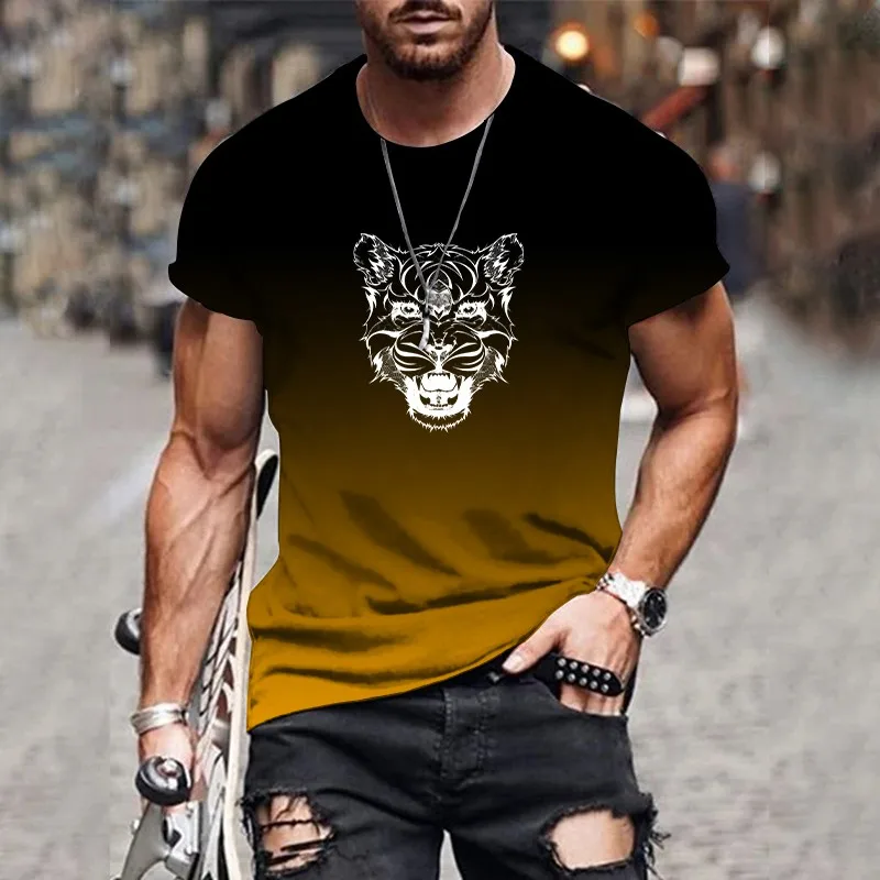 Summer popular men's T-shirt gradient series 3D printed loose short-sleeved fashionable round neck oversized sports casual top
Summer popular men's T-shirt gradient series 3D printed loose short-sleeved fashionable round neck oversized sports casual top