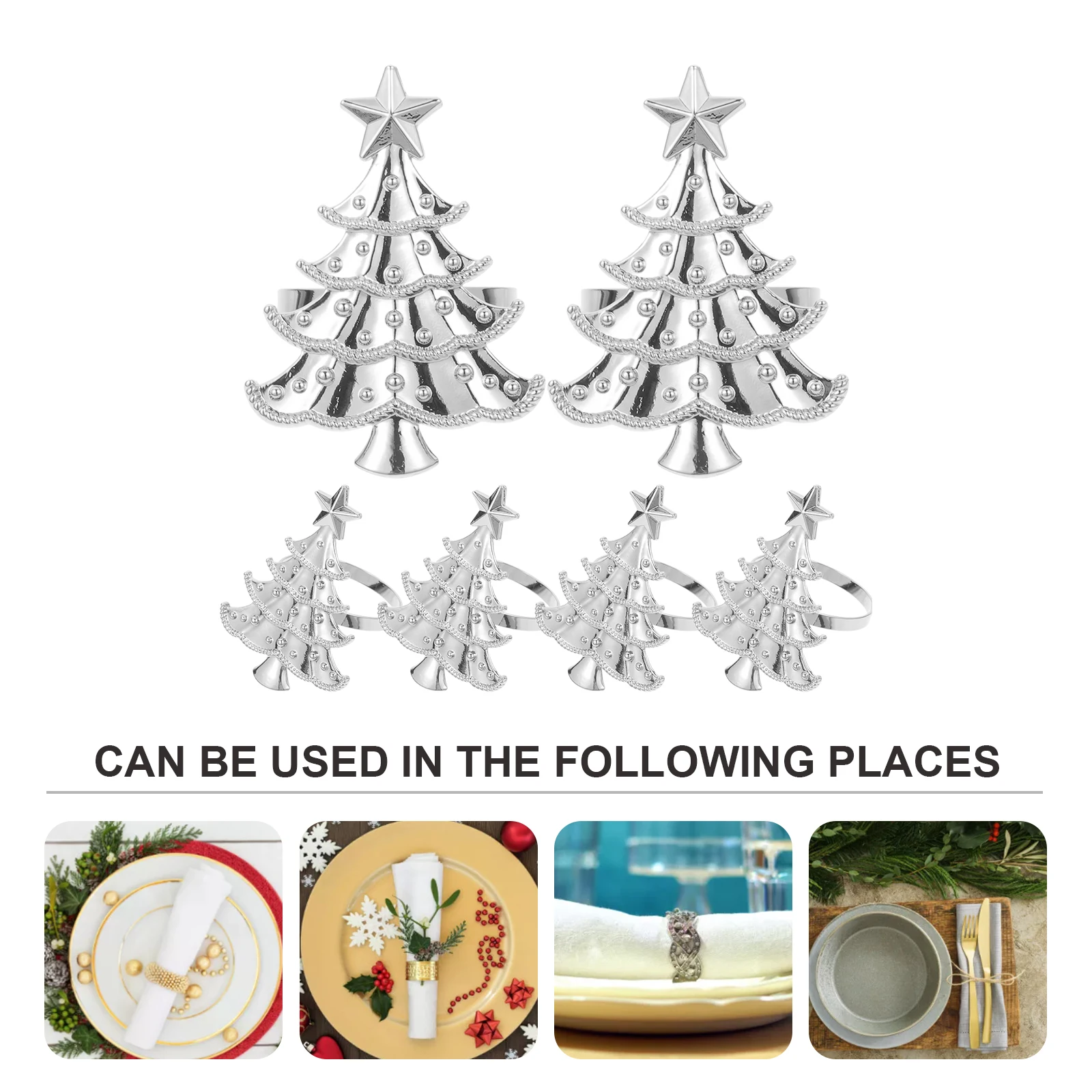 6Pcs Napkin Rings Set Christmas Tree Shape Alloy Dinner Table Decorative Napkin Holders for Xmas Party Banquet Tableware
6Pcs Napkin Rings Set Christmas Tree Shape Alloy Dinner Table Decorative Napkin Holders for Xmas Party Banquet Tableware