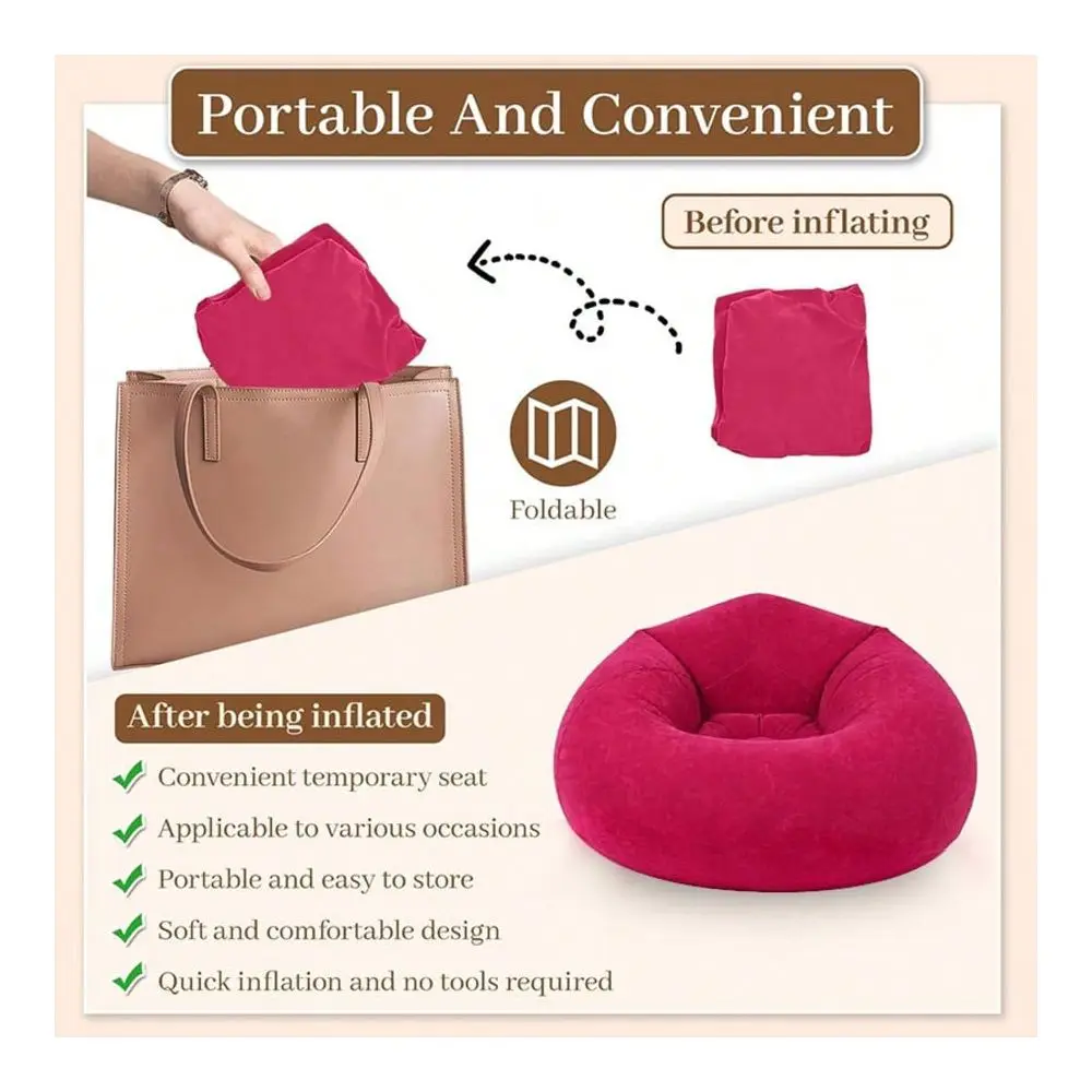 1pc Flocking Beanless Inflatable Lounge Chair Multifunctional Portable Sofa With Round Single Seat Design Ideal For Living Room
1pc Flocking Beanless Inflatable Lounge Chair Multifunctional Portable Sofa With Round Single Seat Design Ideal For Living Room
