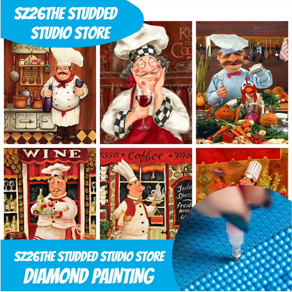 Sz26Полноценный круглый алмазный набор для рисования с шипами, шеф-повар, ресторан, домашний декор, вышивка, мозаика, портрет, настенное искусство
Sz26Полноценный круглый алмазный набор для рисования с шипами, шеф-повар, ресторан, домашний декор, вышивка, мозаика, портрет, настенное искусство