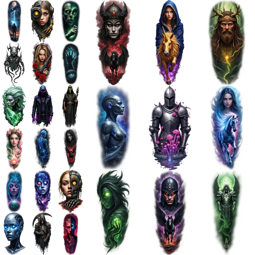 9pcs Temporary Tattoo Waterproof Long-lasting Body Stickers Dragon Cyborg Woman Demon King For Thighs Shoulders Adult
9pcs Temporary Tattoo Waterproof Long-lasting Body Stickers Dragon Cyborg Woman Demon King For Thighs Shoulders Adult