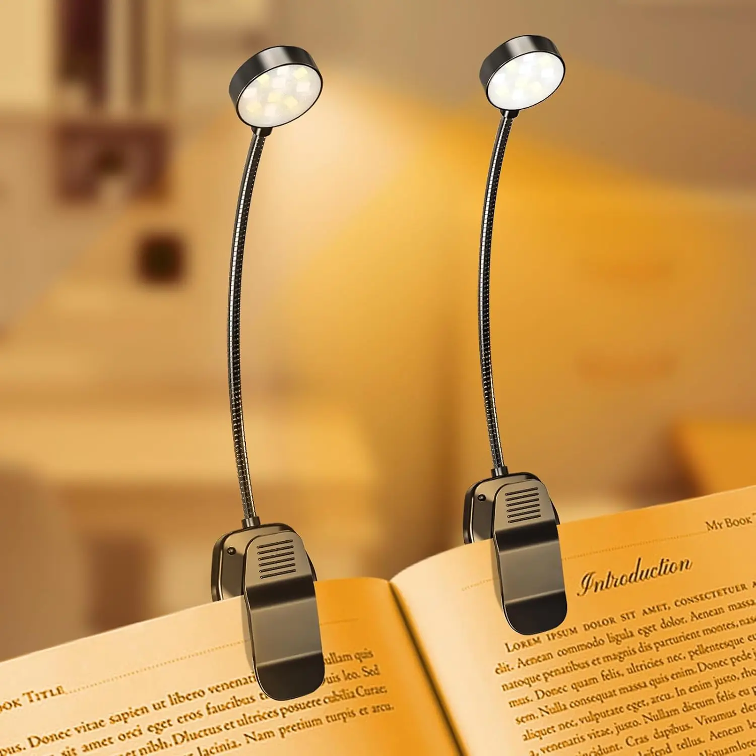 2 Pack Rechargeable Book Light for Reading in Bed - Eye Caring 3 Colors, 3 Brightness, Long Runtime, Lightweight Clip On
2 Pack Rechargeable Book Light for Reading in Bed - Eye Caring 3 Colors, 3 Brightness, Long Runtime, Lightweight Clip On