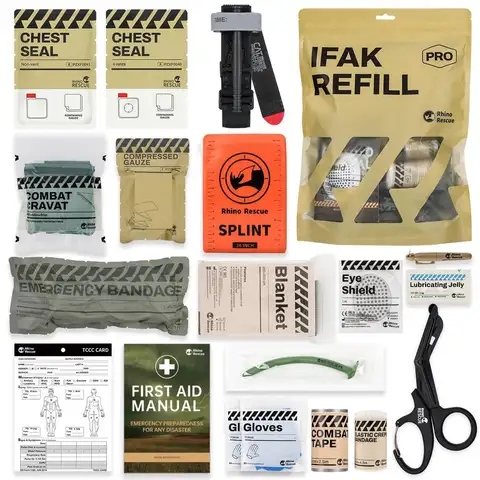 IFAK Refill Kit 17Pcs with CAT Gen7 Tourniquet, Emergency Tactical First Aid Kit Medical Supplies, IFAK Trauma Kit Combat Pack f