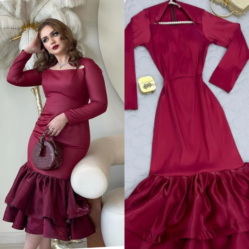Customized Jersey Ruched Valentine's Day Mermaid Square Neck Bespoke Occasion Gown Midi Dresses
Customized Jersey Ruched Valentine's Day Mermaid Square Neck Bespoke Occasion Gown Midi Dresses
